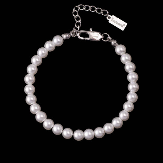 Pearl Bracelet, 6mm breite, Offwhite