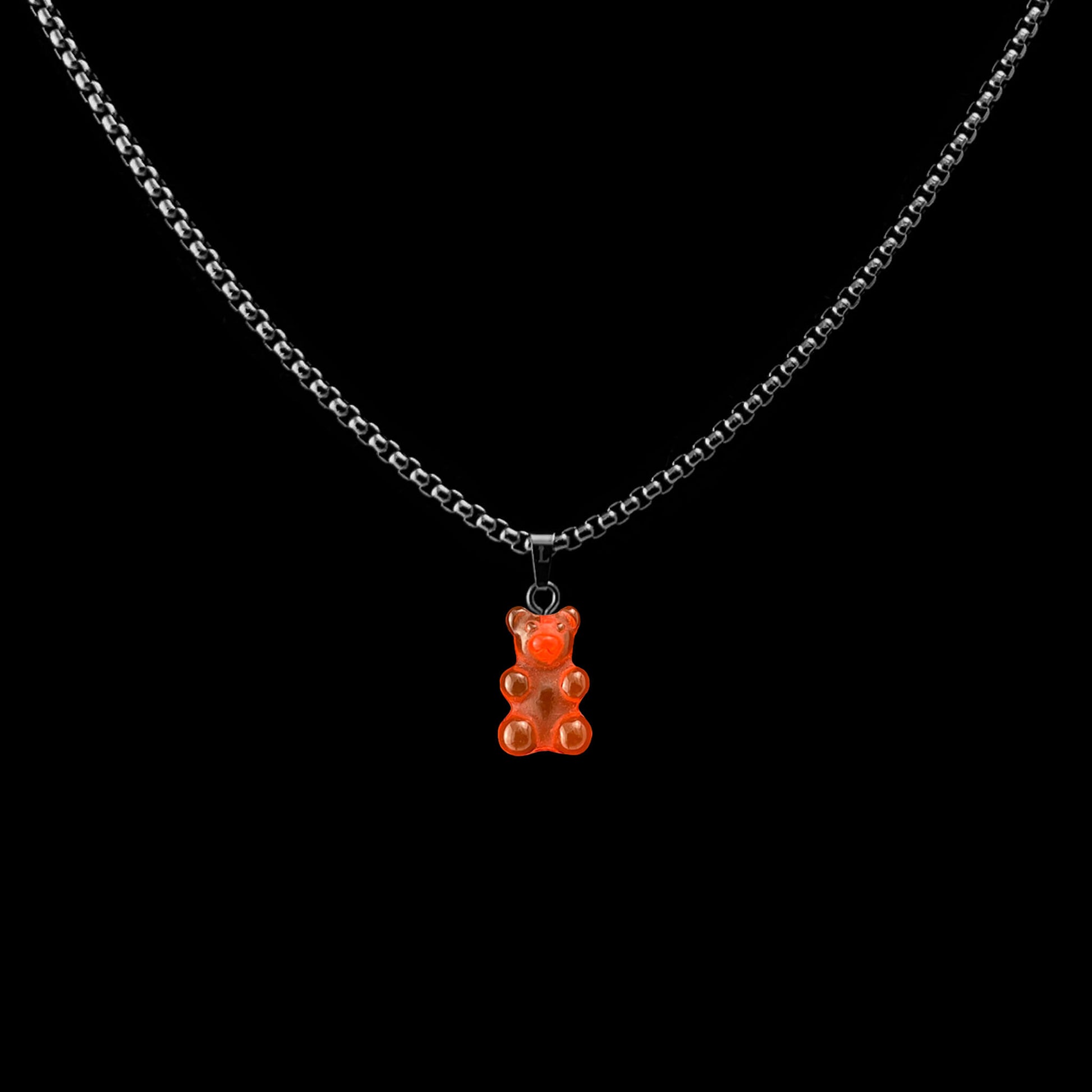 Basic Chain mit rotem Bear Pendant