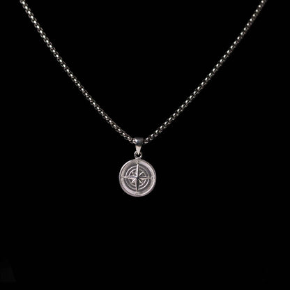 Kompass Chain, 925 Sterling Silber Pendant