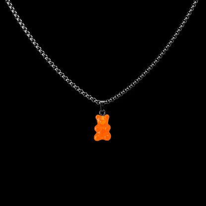 Basic Chain mit orangenem Bear Pendant