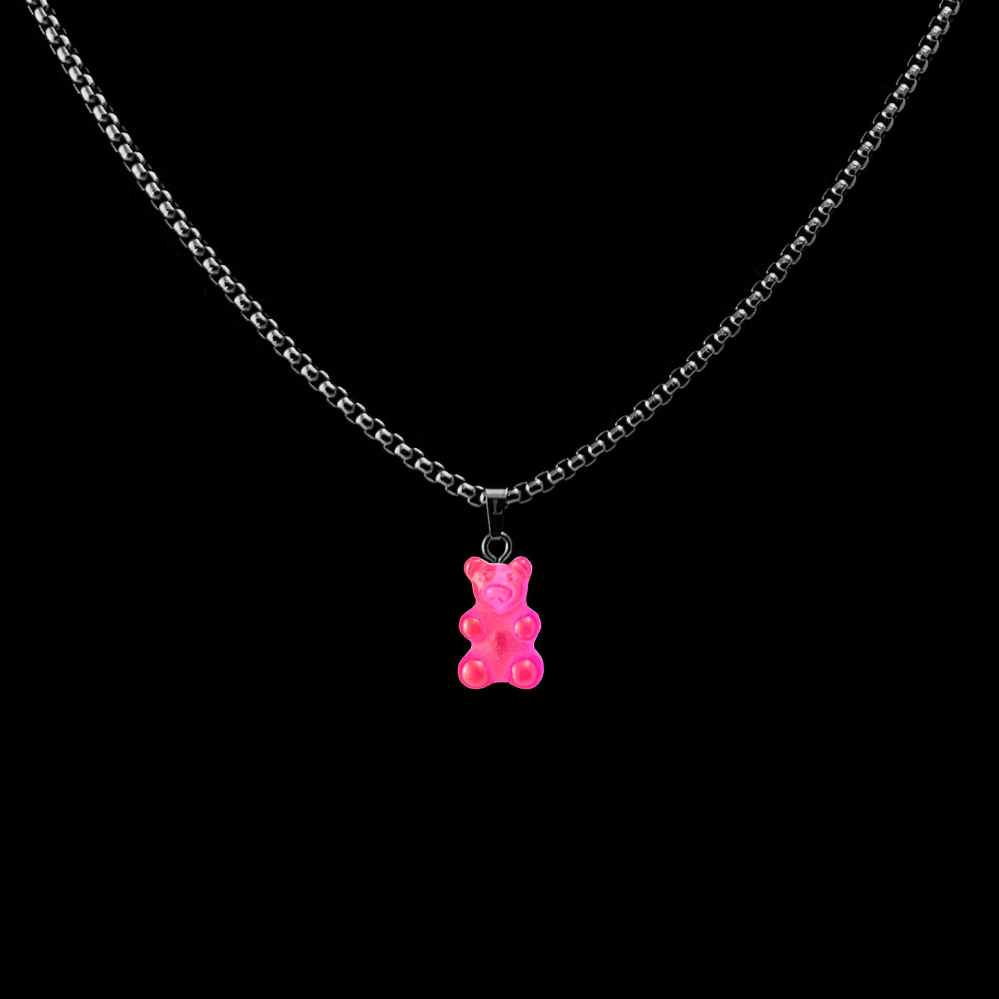 Basic Chain mit pinkem Bear Pendant