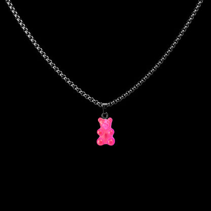 Basic Chain mit pinkem Bear Pendant