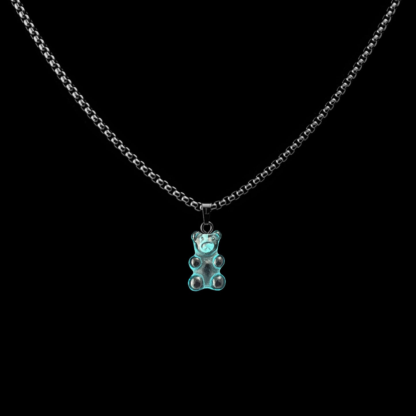 Basic Chain mit light Blue Bear Pendant