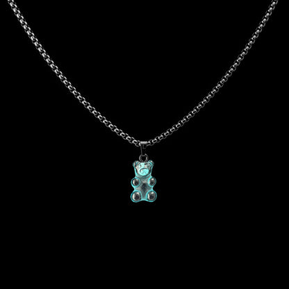 Basic Chain mit light Blue Bear Pendant